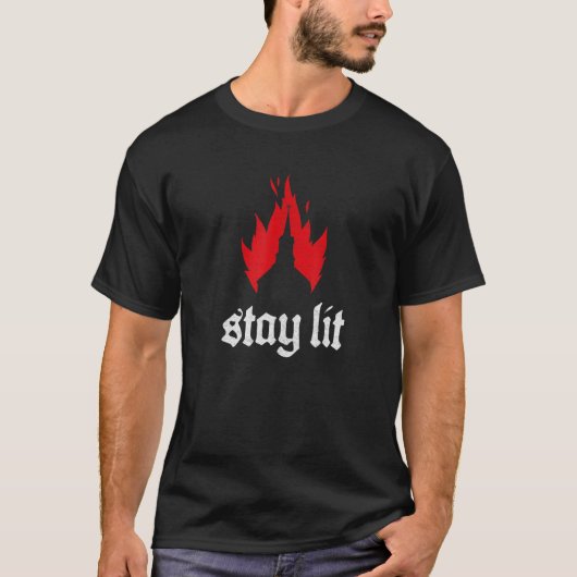 Blijf achter de occulte satan Devil Hell Gothic Bu T-shirt (Voorkant)