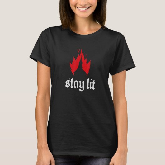 Blijf achter de occulte satan Devil Hell Gothic Bu T-shirt (Voorkant)
