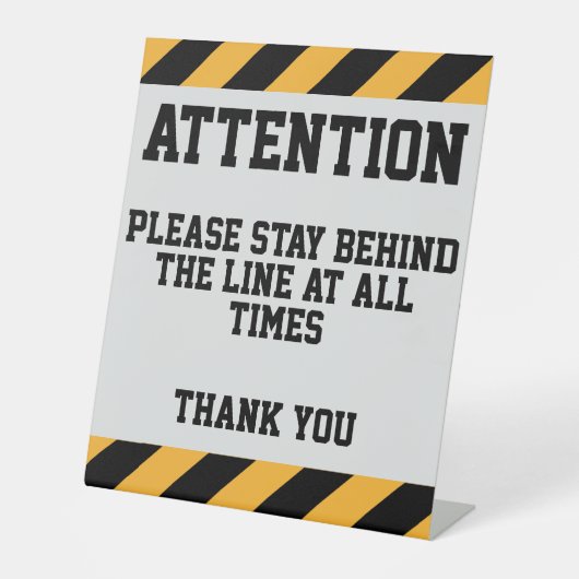 Blijf achter het voetstuk van de lijn reclamebord met voetstuk (Voorkant)