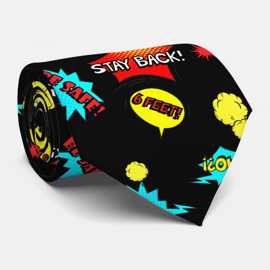 Blijf achteruit! 2020 Keepomwille Comic Super Hero Stropdas (Opgerold)