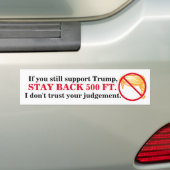 Blijf achteruit! bumpersticker (Op auto)