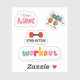 Blijf actief Schattigee illustraties kleurrijk Scr Sticker