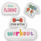 Blijf actief Schattigee illustraties kleurrijk Scr Sticker (Voorkant)