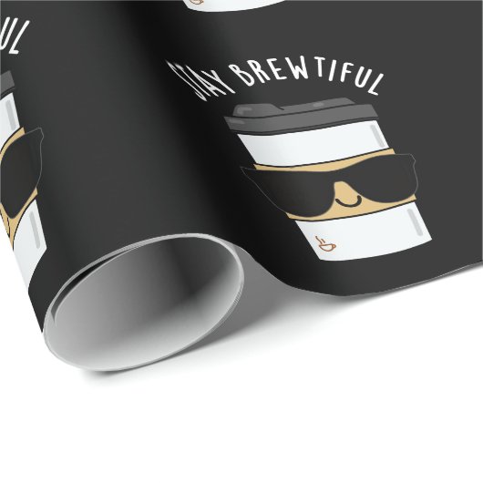 Blijf adembenemend Funny Coffee Pun Cadeaupapier (Rol Hoek)