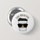 Blijf adembenemend Funny Coffee Pun Ronde Button 5,7 Cm (Voorkant /achterkant)