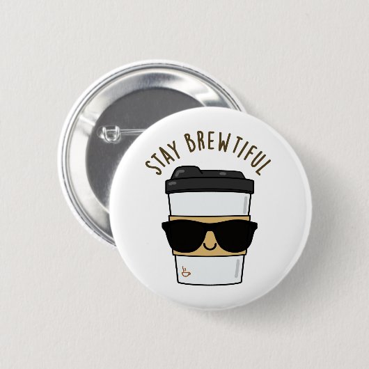 Blijf adembenemend Funny Coffee Pun Ronde Button 5,7 Cm (Voorkant /achterkant)
