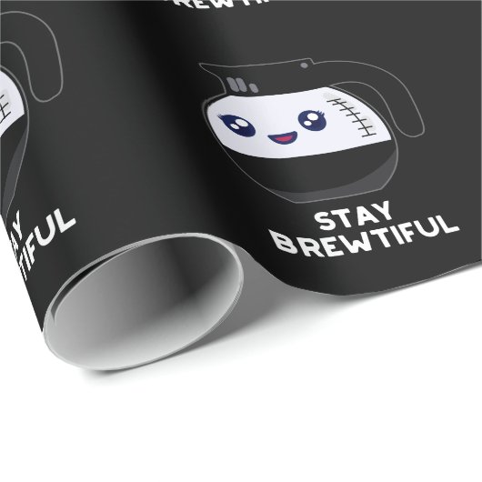 Blijf adembenemend grappige koffie pun Dark BG Cadeaupapier (Rol Hoek)