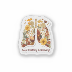 Blijf Ademhalen & Geloven - Bloemrijke Longen Stic Sticker