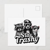 Blijf Afval Wasbeer Opossum Zonnebril Kunst Briefkaart (Voorkant / Achterkant)