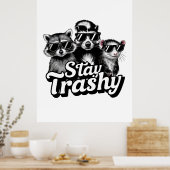 Blijf Afval Wasbeer Opossum Zonnebril Kunst Poster (Keuken)