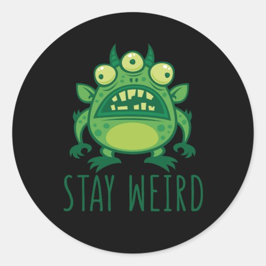 Blijf Alien Monster dragen Ronde Sticker (Voorkant)
