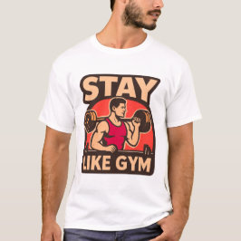 Blijf als gym vintage fitness ontwerp t-shirt