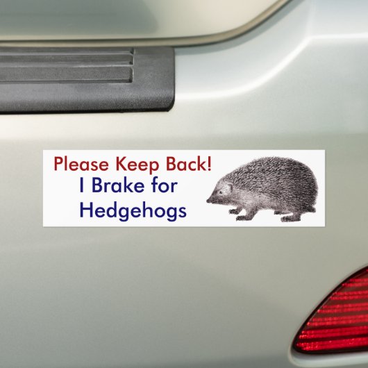 Blijf alsjeblieft terug - ik rem voor egels bumpersticker (Op auto)