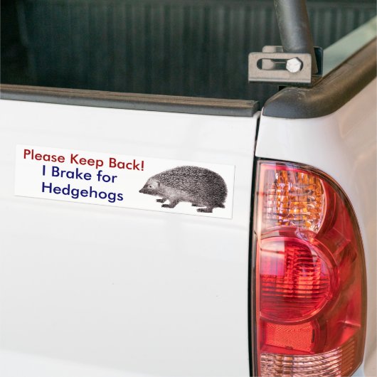 Blijf alsjeblieft terug - ik rem voor egels bumpersticker (Op Truck)