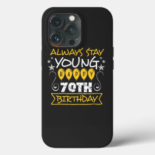 Blijf altijd jong, blije 70e verjaardag prijsopgav Case-Mate iPhone case