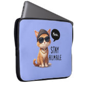 Blijf bescheiden Cat Design Laptop Hoesje Elektron Laptop Sleeve (Voorkant Rechts)