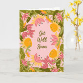 Blijf Beterschap Bloemen Kaart (Gele Bloem)