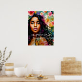 Blijf bewegen aanmoediging citaat Melanine vrouw Poster (Keuken)