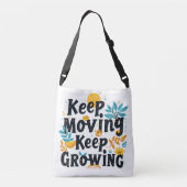 Blijf bewegen, blijf groeien crossbody tas (Achterkant)