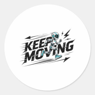 Blijf Bewegende Toekomst Robot Sticker