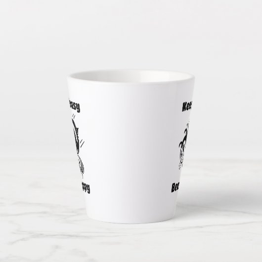 Blijf bezig Wees blij Bee Motivatie Cartoon Latte Mok (Voorkant)