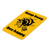 Blijf bezig Wees blij Bee Motivatie Cartoon Magneet (Linkerzijde)