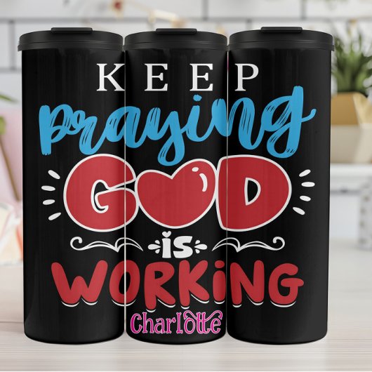 Blijf bidden God is aan het werk Thermosbeker