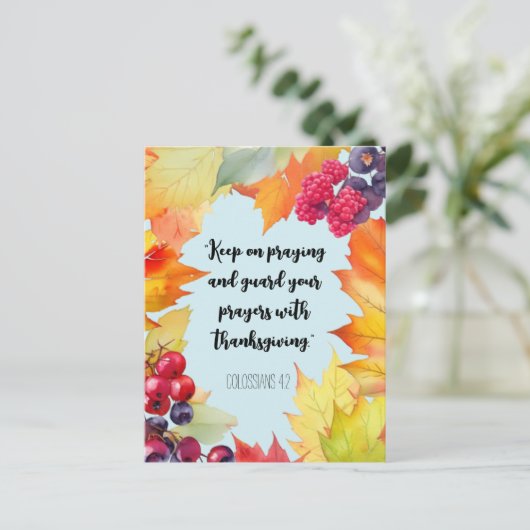 Blijf bidden Thanksgiving Briefkaart (Staand voorkant)