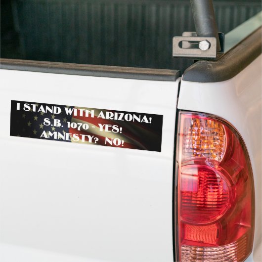 Blijf bij ARIZONA - NEE TEGEN AMNESTEIT! Bumpersticker (Op Truck)