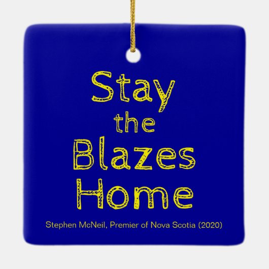 Blijf bij de Blazes thuis Keramisch Ornament (Achterkant)