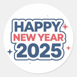 Blijf bij de vreugde Het nieuwe jaar 2025: ronde S Sticker