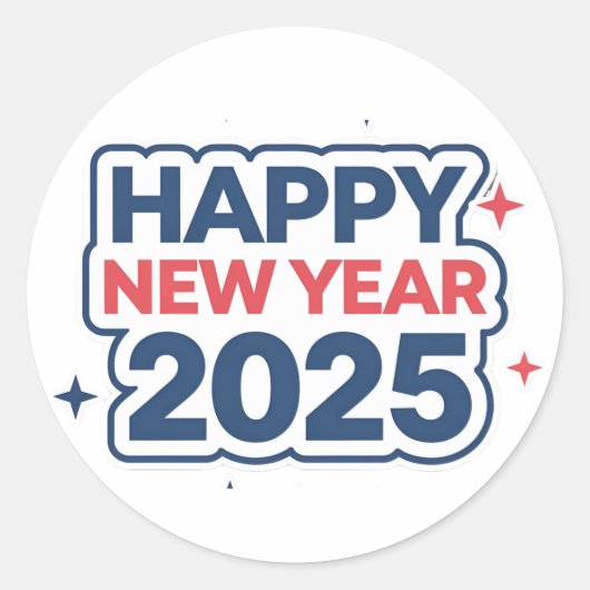 Blijf bij de vreugde Het nieuwe jaar 2025: ronde S Sticker (Voorkant)