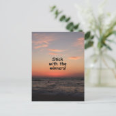 "Blijf bij de winnaars" Briefkaart (Staand voorkant)
