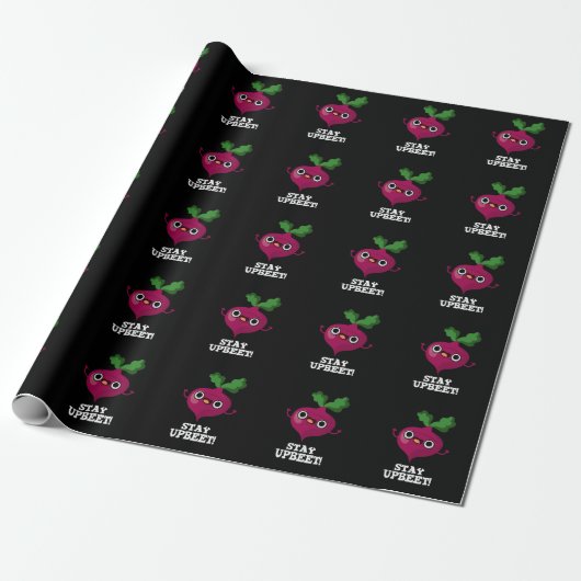 Blijf bij Funny Veggie Beet Pun Dark BG Cadeaupapier (Uitgerold)