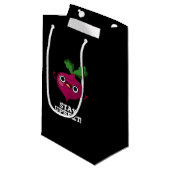 Blijf bij Funny Veggie Beet Pun Dark BG Klein Cadeauzakje (Voorkant Gekanteld)