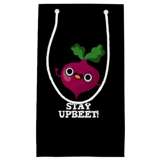 Blijf bij Funny Veggie Beet Pun Dark BG Klein Cadeauzakje (Voorkant)