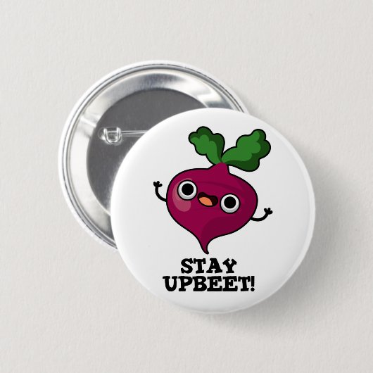 Blijf bij Funny Veggie Beet Pun Ronde Button 5,7 Cm (Voorkant /achterkant)