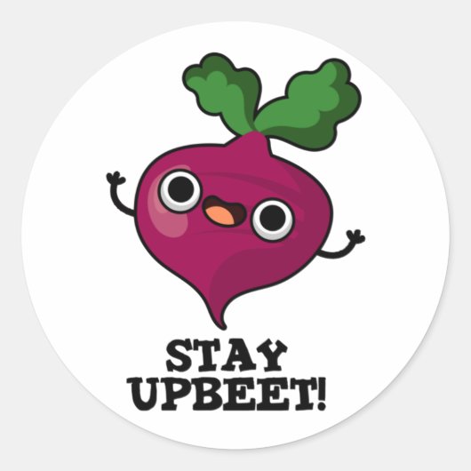 Blijf bij Funny Veggie Beet Pun Ronde Sticker (Voorkant)
