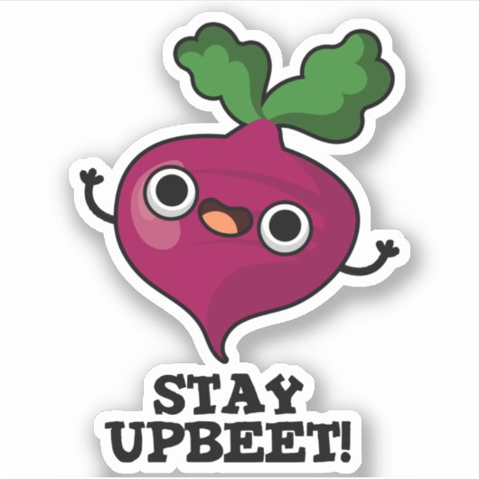Blijf bij Funny Veggie Beet Pun Sticker (Voorkant)