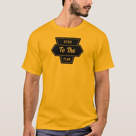 Blijf bij het plan logo op t-shirt (Voorkant)