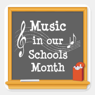 Blijf bij je muziek vierkante sticker