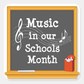 Blijf bij je muziek vierkante sticker