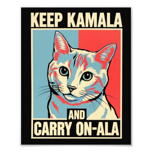 Blijf bij Kamala en Ga Door-A-La LA Kamala Harris Foto Afdruk (Voorkant)