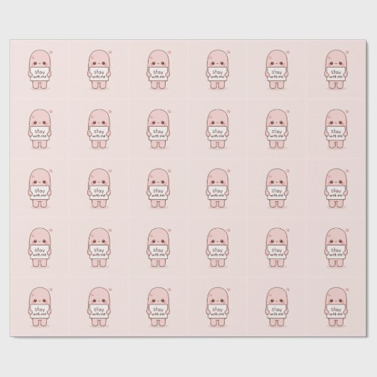 Blijf Bij Mij Esthetisch Citaat Design Romantisch Cadeaupapier (Vlak)