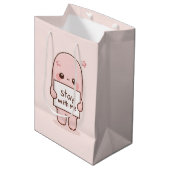 Blijf Bij Mij Esthetisch Citaat Design Romantisch Medium Cadeauzakje (Voorkant Gekanteld)