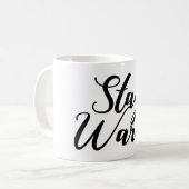 Blijf bij mooie woorden typografie koffiemok (Voorkant links)