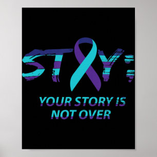 Blijf bij Semicolon Suicide Awareness Mental Healt Poster