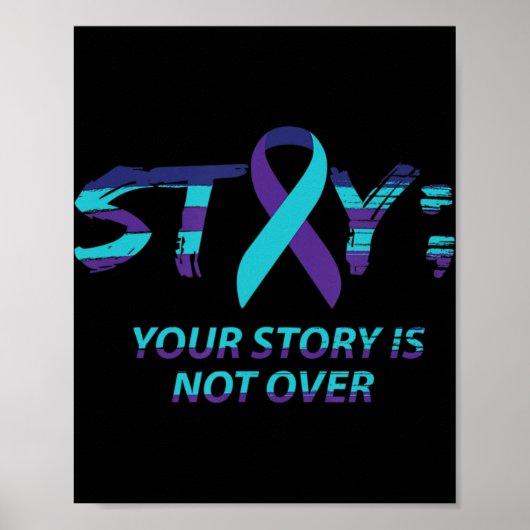 Blijf bij Semicolon Suicide Awareness Mental Healt Poster (Voorkant)