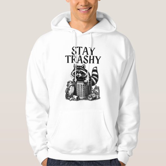 Blijf bij Trashy Raccoon Hoodie (Voorkant)