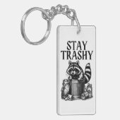 Blijf bij Trashy Raccoon Sleutelhanger (Voorkant Links)